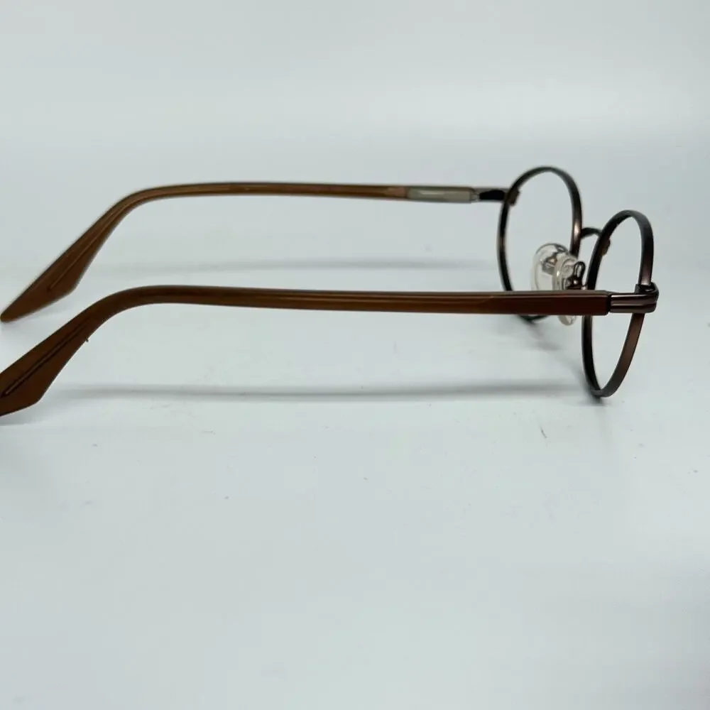 AO Safety Eyeglasses Frame Z87-2 Steel 200 Brown Metal Full Rim 53-16-140 H18266